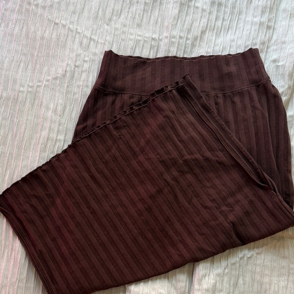Aerie Chocolate Striped Pencil Skirt - Picture 3 of 3